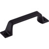 Top Knobs, Barrington, Channing, 3" Straight Pull, Flat Black - Angle View