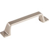 Top Knobs, Barrington, Channing, 3 3/4" (96mm) Straight Pull, Brushed Satin Nickel - Angle View