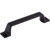 Top Knobs, Barrington, Channing, 3 3/4" (96mm) Straight Pull, Flat Black - Angle View