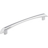 Top Knobs, Barrington, Edgewater, 6 5/16" (160mm) Straight Pull, Polished Chrome - Angle View