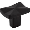 Top Knobs, Mercer, Quilted, 1 1/4" Rectangle Knob, Flat Black - Angle View