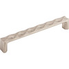 Top Knobs, Mercer, Quilted, 6 5/16" (160mm) Straight Pull, Brushed Satin Nickel - Angle View