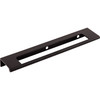 Top Knobs, Mercer, Europa Cut Out, 6" Center Tab Pull, Flat Black - Angle View