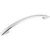 Top Knobs, Mercer, Tango, 6 5/16" (160mm) Curved Pull, Polished Chrome - Angle View