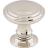 Top Knobs, Chareau, Reeded, 1 1/4" Round Knob, Polished Nickel