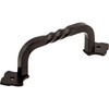 Top Knobs, Normandy, Twist, 4" Fixed Norman Crest Straight Pull, Patina Black - alt view