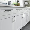 Top Knobs, Grace, Riverside, 5 1/16" (128mm) Square End Pull, Flat Black - installed 1