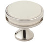 Amerock, Oberon, 1 3/8" (35mm) Round Knob, Polished Nickel / Frost