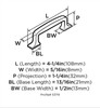 Amerock, Westerly, 3" Straight Pull, Graphite - technical front