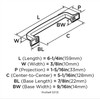 Amerock, Westerly, 5 1/16" (128mm) Straight Pull, Polished Nickel - technical back