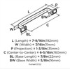 Amerock, Westerly, 6 5/16" (160mm) Straight Pull, Golden Champagne - technical back