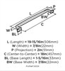 Amerock, Westerly, 18" Appliance Pull, Graphite - technical back