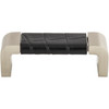 Atlas Homewares, Paradigm, 3" Curved Pull, Brushed Nickel and Black Croc Leather - alt view 2