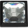 Atlas Homewares, Legacy Crystal, 1 5/16" Square Knob, Crystal with Matte Black - alt view 1