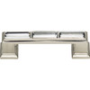 Atlas Homewares, Legacy Crystal, 3" Crystal Straight Pull, Brushed Nickel