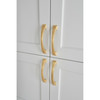 Jeffrey Alexander, Roman, 3 3/4" (96mm) Curved Pull, Brushed Pewter  - installed in brushed gold 1