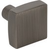 Jeffrey Alexander, Dominique, 1 1/8" Square Knob, Brushed Pewter - alternate view 2