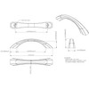 Jeffrey Alexander, Wheeler, 3 3/4" (96mm) Curved Pull, Polished Chrome - technical
