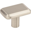 Top Knobs, Ellis, Telfair, 1 1/2" Rectangle Knob, Brushed Satin Nickel - Angle View