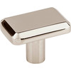 Top Knobs, Ellis, Telfair, 1 1/2" Rectangle Knob, Polished Nickel - Angle View