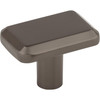 Top Knobs, Ellis, Telfair, 1 1/2" Rectangle Knob, Ash Gray - Angle View