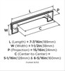 Amerock, Appoint, 5 1/16" (128mm) and 6 5/16" (160mm) Cup Pull, Matte Black - technical back