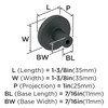 Amerock, Versa, 1 3/8" Round Knob, Matte Black - technical