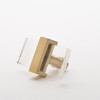 Sietto, Adjustable, Rectangle Knob, 2" Overall Length, Clear with Satin Brass Base, side angle