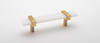 Sietto, Adjustable, Straight Pull, 5 1/2" Overall Length, White with Satin Brass Base