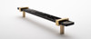 Sietto, Adjustable, Straight Pull, 9" Overall Length, Black with Satin Brass Base, angle 2