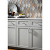 Top Knobs, Serene, Lydia, 3 3/4" (96mm) Square Ended Pull, Ash Gray - installed