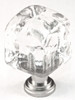 Cal Crystal, ArtX, 1" Small Cube Knob, Clear, shown in Polished Chrome