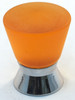 Cal Crystal, Athens, Polyester Cone with Solid Brass 25mm Knob, Amber, shown in Polished Chrome