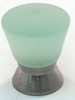 Cal Crystal, Athens, Polyester Cone with Solid Brass 25mm Knob, Light Green, shown in Satin Nickel