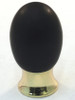 Cal Crystal, Athens, Polyester Oval with Solid Brass 20mm Knob, Black, shown in Polished Brass