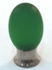 Cal Crystal, Athens, Polyester Oval with Solid Brass 20mm Knob, Green, shown in Satin Nickel