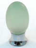 Cal Crystal, Athens, Polyester Oval with Solid Brass 20mm Knob, Light Green, shown in Polished Chrome