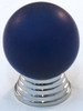 Cal Crystal, Athens, Polyester Round with Solid Brass 25mm Knob, Cobalt Blue, shown in Polished Chrome