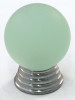 Cal Crystal, Athens, Polyester Round with Solid Brass 25mm Knob, Light Green, shown in Satin Nickel