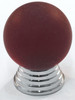 Cal Crystal, Athens, Polyester Round with Solid Brass 25mm Knob, Red, shown in Polished Chrome
