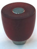 Cal Crystal, Athens, Polyester with Solid Brass 29mm Button Knob, Red, shown in Satin Nickel