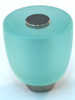 Cal Crystal, Athens, Polyester with Solid Brass 29mm Button Knob, Turquoise, shown in Satin Nickel