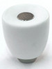 Cal Crystal, Athens, Polyester with Solid Brass 29mm Button Knob, White, shown in Satin Nickel