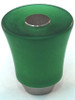 Cal Crystal, Athens, Polyester with Solid Brass 29mm Flared Knob, Green, shown in Satin Nickel