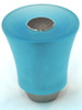 Cal Crystal, Athens, Polyester with Solid Brass 29mm Flared Knob, Light Blue, shown in Satin Nickel