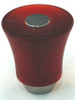 Cal Crystal, Athens, Polyester with Solid Brass 29mm Flared Knob, Red, shown in Satin Nickel