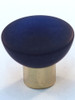 Cal Crystal, Athens, Polyester with Solid Brass Flat 33mm Knob, Cobalt Blue, shown in Polished Brass