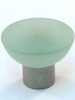 Cal Crystal, Athens, Polyester with Solid Brass Flat 33mm Knob, Light Green, shown in Satin Nickel