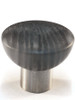 Cal Crystal, Athens Mixed Colors, Polyester and Brass 33mm Round Knob, Matte Grey, shown in Satin Nickel