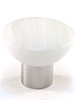 Cal Crystal, Athens Mixed Colors, Polyester and Brass 33mm Round Knob, Matte White, shown in Satin Nickel